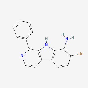 molecular formula C17H12BrN3 B12557425 7-Bromo-1-phenyl-9H-beta-carbolin-8-amine CAS No. 160065-99-6