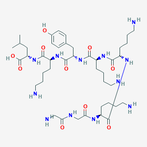 molecular formula C43H76N12O10 B12557485 H-Gly-Gly-Lys-Lys-Lys-Tyr-Lys-Leu-OH CAS No. 175297-37-7