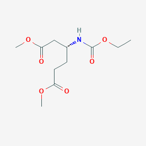 molecular formula C11H19NO6 B12557524 Dimethyl (3R)-3-[(ethoxycarbonyl)amino]hexanedioate CAS No. 189504-08-3