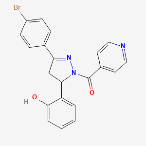 [5-(4-Bromophenyl)-3-(2-hydroxyphenyl)-3,4-dihydropyrazol-2-yl]-pyridin-4-ylmethanone