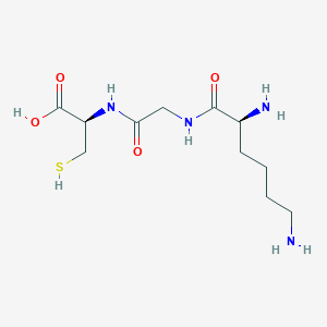 molecular formula C11H22N4O4S B12557586 L-Lysylglycyl-L-cysteine CAS No. 179034-18-5