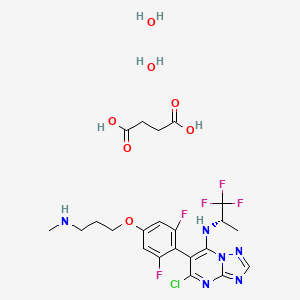 molecular formula C22H28ClF5N6O7 B1255762 Cevipabulin succinate CAS No. 852954-81-5