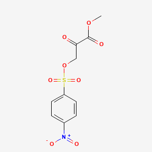 molecular formula C10H9NO8S B12557622 Propanoic acid, 3-[[(4-nitrophenyl)sulfonyl]oxy]-2-oxo-, methyl ester CAS No. 188530-96-3