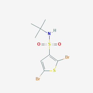 molecular formula C8H11Br2NO2S2 B12557626 2,5-dibromo-N-tert-butylthiophene-3-sulfonamide 