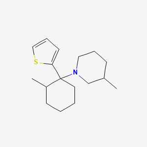 molecular formula C17H27NS B12557642 Piperidine, 3-methyl-1-[2-methyl-1-(2-thienyl)cyclohexyl]- CAS No. 190519-02-9