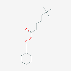 molecular formula C18H34O3 B12557679 2-cyclohexylpropan-2-yl 6,6-dimethylheptaneperoxoate CAS No. 143499-93-8