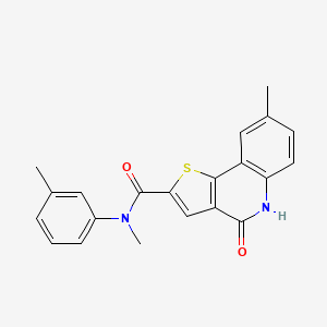 molecular formula C21H18N2O2S B1255771 N,8-Dimethyl-N-(3-methylphenyl)-4-oxo-5H-thieno[3,2-C]quinoline-2-carboxamide 