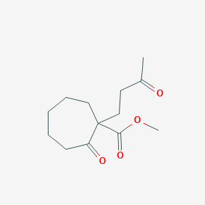 Cycloheptanecarboxylic acid, 2-oxo-1-(3-oxobutyl)-, methyl ester