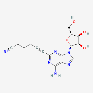 molecular formula C16H18N6O4 B12557742 6-[6-amino-9-[(2R,3R,4S,5R)-3,4-dihydroxy-5-(hydroxymethyl)oxolan-2-yl]purin-2-yl]hex-5-ynenitrile 