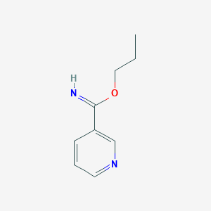 molecular formula C9H12N2O B12557753 3-Pyridinecarboximidic acid, propyl ester CAS No. 143966-29-4