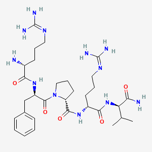 molecular formula C31H52N12O5 B12557758 N~5~-(Diaminomethylidene)-D-ornithyl-D-phenylalanyl-D-prolyl-N~5~-(diaminomethylidene)-D-ornithyl-D-valinamide CAS No. 190596-23-7