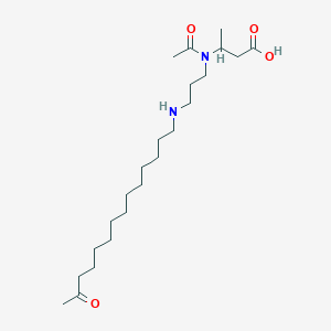 molecular formula C23H44N2O4 B12557766 3-(Acetyl{3-[(13-oxotetradecyl)amino]propyl}amino)butanoic acid CAS No. 143258-02-0