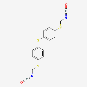 molecular formula C16H12N2O2S3 B12557780 1,1'-Sulfanediylbis{4-[(isocyanatomethyl)sulfanyl]benzene} CAS No. 143526-86-7