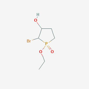 molecular formula C6H12BrO3P B12557834 2-Bromo-1-ethoxy-3-hydroxy-1lambda~5~-phospholan-1-one CAS No. 143770-93-8