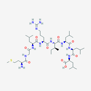 molecular formula C43H81N11O9S B12557850 L-Methionylglycyl-L-leucyl-N~5~-(diaminomethylidene)-L-ornithyl-L-isoleucyl-L-leucyl-L-leucyl-L-leucine CAS No. 180994-66-5