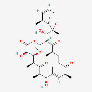 molecular formula C32H50O10 B1255792 (3R,4S,5S,7R,8R,9E,11S,15R,17R)-3,8-dihydroxy-17-[(S)-hydroxy-[(2R,3R)-2-methyl-3-[(Z,2S)-pent-3-en-2-yl]oxiran-2-yl]methyl]-4-methoxy-5,7,9,11,15-pentamethyl-1-oxacyclooctadec-9-ene-2,6,12,16-tetrone 