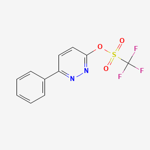 molecular formula C11H7F3N2O3S B12557925 Methanesulfonic acid, trifluoro-, 6-phenyl-3-pyridazinyl ester CAS No. 157200-05-0