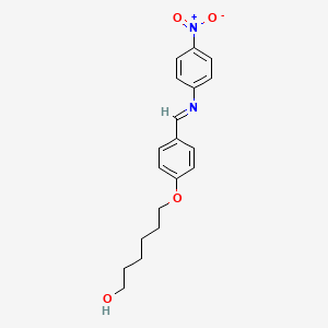 molecular formula C19H22N2O4 B12557954 6-(4-{(E)-[(4-Nitrophenyl)imino]methyl}phenoxy)hexan-1-ol CAS No. 142289-06-3