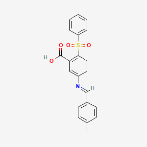 2-(Benzenesulfonyl)-5-{(E)-[(4-methylphenyl)methylidene]amino}benzoic acid