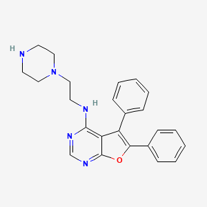 molecular formula C24H25N5O B1255808 5,6-Diphenyl-N-(2-piperazin-1-ylethyl)furo[2,3-D]pyrimidin-4-amine 