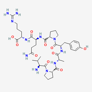 molecular formula C38H59N11O10 B12558142 L-Valyl-L-prolyl-L-alanyl-L-tyrosyl-L-prolyl-L-glutaminyl-N~5~-(diaminomethylidene)-L-ornithine CAS No. 194227-24-2