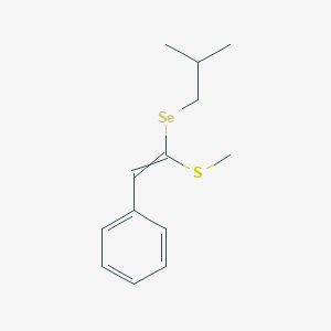 molecular formula C13H18SSe B12558186 {2-[(2-Methylpropyl)selanyl]-2-(methylsulfanyl)ethenyl}benzene CAS No. 144937-47-3