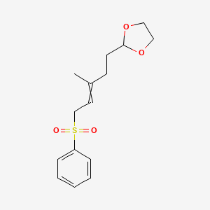 2-[5-(Benzenesulfonyl)-3-methylpent-3-en-1-yl]-1,3-dioxolane