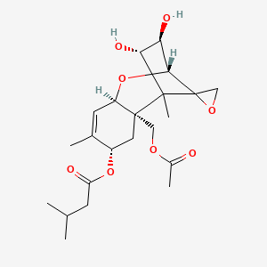 molecular formula C22H32O8 B1255823 [(2R,4S,7R,9R,10R,11S)-2-(acetyloxymethyl)-10,11-dihydroxy-1,5-dimethylspiro[8-oxatricyclo[7.2.1.02,7]dodec-5-ene-12,2'-oxirane]-4-yl] 3-methylbutanoate 