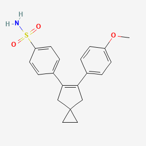 molecular formula C20H21NO3S B12558251 4-[6-[4-Methoxyphenyl]spiro[2.4]hept-5-en-5-yl]benzenesulfonamide CAS No. 169153-64-4