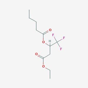 molecular formula C11H17F3O4 B12558294 4-Ethoxy-1,1,1-trifluoro-4-oxobutan-2-yl pentanoate CAS No. 188966-84-9