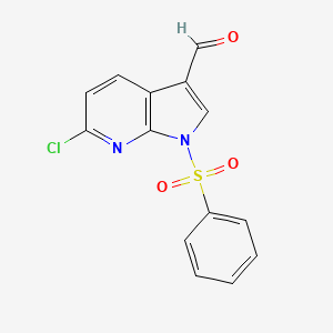 1H-Pyrrolo[2,3-b]pyridine-3-carboxaldehyde, 6-chloro-1-(phenylsulfonyl)-