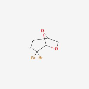 molecular formula C6H8Br2O2 B12558363 4,4-Dibromo-6,8-dioxabicyclo[3.2.1]octane CAS No. 144080-23-9