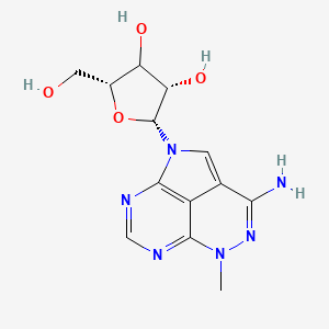 molecular formula C13H16N6O4 B1255841 (2R,3S,5R)-2-(5-amino-7-methyl-2,6,7,9,11-pentazatricyclo[6.3.1.04,12]dodeca-1(12),3,5,8,10-pentaen-2-yl)-5-(hydroxymethyl)oxolane-3,4-diol 