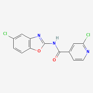 molecular formula C13H7Cl2N3O2 B12558438 2-Chloro-N-(5-chloro-1,3-benzoxazol-2-yl)pyridine-4-carboxamide CAS No. 144275-75-2