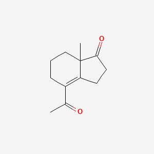 molecular formula C12H16O2 B12558450 1H-Inden-1-one, 4-acetyl-2,3,5,6,7,7a-hexahydro-7a-methyl- CAS No. 142421-78-1