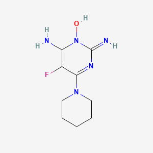 molecular formula C9H14FN5O B12558451 2,4-Pyrimidinediamine, 5-fluoro-6-(1-piperidinyl)-, 3-oxide CAS No. 142886-74-6