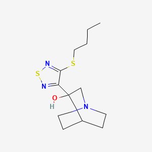 molecular formula C13H21N3OS2 B12558459 3-[4-(Butylsulfanyl)-1,2,5-thiadiazol-3-YL]-1-azabicyclo[2.2.2]octan-3-OL CAS No. 189184-08-5