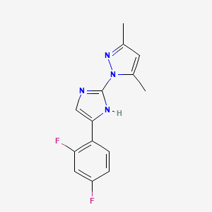 molecular formula C14H12F2N4 B12558482 1-[5-(2,4-Difluorophenyl)-1H-imidazol-2-yl]-3,5-dimethyl-1H-pyrazole CAS No. 185347-62-0