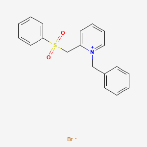 molecular formula C19H18BrNO2S B12558514 2-[(Benzenesulfonyl)methyl]-1-benzylpyridin-1-ium bromide CAS No. 145723-18-8