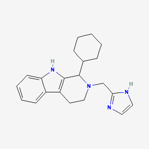 molecular formula C21H26N4 B1255852 1-cyclohexyl-2-(1H-imidazol-2-ylmethyl)-1,3,4,9-tetrahydropyrido[3,4-b]indole 