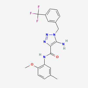 5-amino-N-(2-methoxy-5-methylphenyl)-1-[[3-(trifluoromethyl)phenyl]methyl]-4-triazolecarboxamide