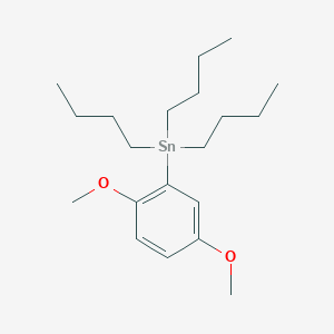 molecular formula C20H36O2Sn B12558757 Stannane, tributyl(2,5-dimethoxyphenyl)- CAS No. 142732-64-7