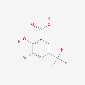 molecular formula C8H4BrF3O3 B12558795 3-Bromo-2-hydroxy-5-(trifluoromethyl)benzoic acid CAS No. 145132-97-4