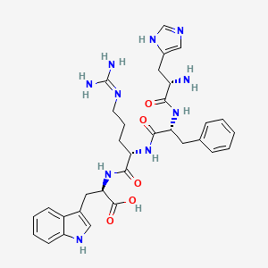 molecular formula C32H40N10O5 B12558950 D-Tryptophan, L-histidyl-D-phenylalanyl-L-arginyl- CAS No. 170103-04-5