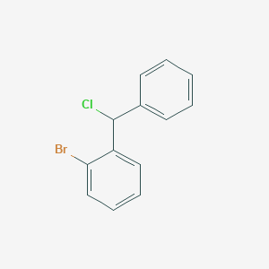 molecular formula C13H10BrCl B12558995 Benzene, 1-bromo-2-(chlorophenylmethyl)- CAS No. 192521-16-7