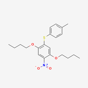 molecular formula C21H27NO4S B12559031 1,4-Dibutoxy-2-[(4-methylphenyl)sulfanyl]-5-nitrobenzene CAS No. 142957-97-9