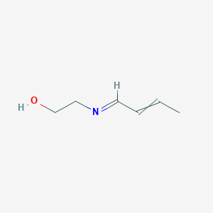 molecular formula C6H11NO B12559050 2-[(E)-(But-2-en-1-ylidene)amino]ethan-1-ol CAS No. 194241-68-4