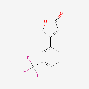 molecular formula C11H7F3O2 B12559064 2(5H)-Furanone, 4-[3-(trifluoromethyl)phenyl]- CAS No. 145439-14-1