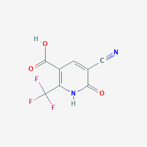 molecular formula C8H3F3N2O3 B12559126 1,6-Dihydro-2-(trifluoromethyl)-5-cyano-6-oxo-3-pyridinecarboxylic acid CAS No. 144456-87-1