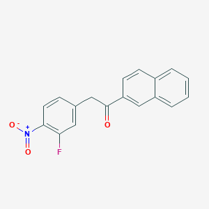 molecular formula C18H12FNO3 B12559155 Ethanone, 2-(3-fluoro-4-nitrophenyl)-1-(2-naphthalenyl)- CAS No. 143306-63-2